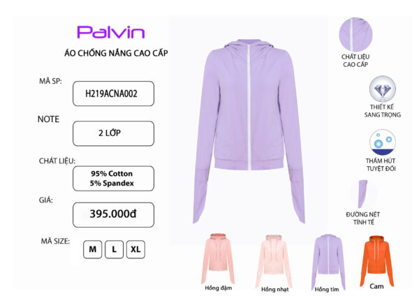 Áo chống nắng cotton 2 lớp Paltex Việt Nam H219ACNA002 - Ảnh 2