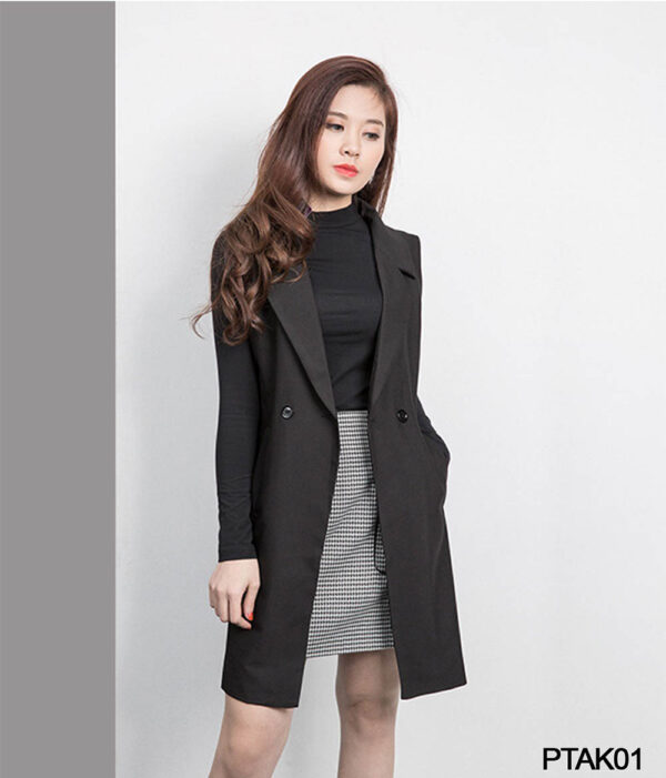 Blazer nữ cao cấp Paltex PTAK01 (dáng dài, không tay)