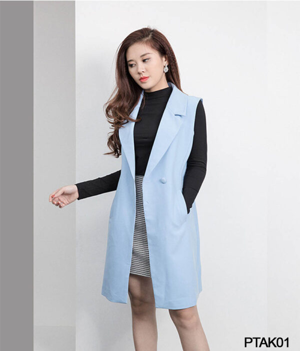 Blazer nữ cao cấp Paltex PTAK01 (dáng dài, không tay) - Ảnh 3