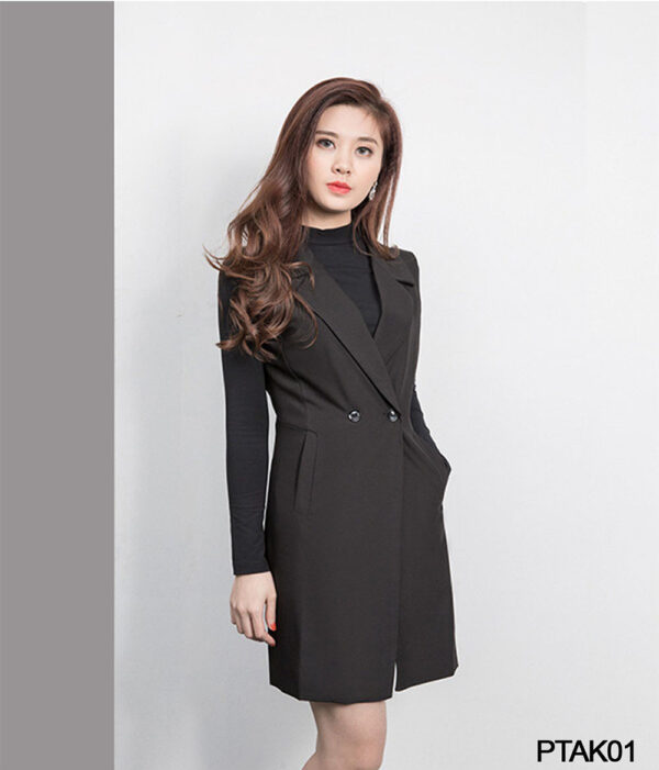 Blazer nữ cao cấp Paltex PTAK01 (dáng dài, không tay) - Ảnh 4