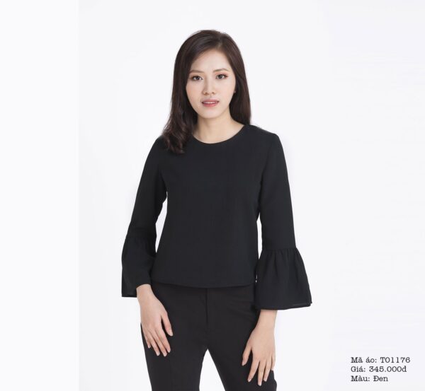 Áo nữ thời trang cổ tròn khóa đồng Paltex T01176 - Ảnh 6