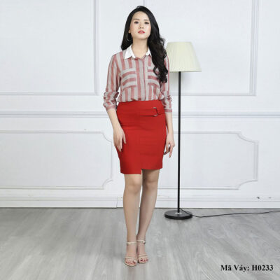 Chân váy ôm lệch tà Paltex H0233