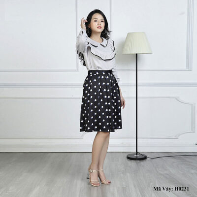 Chân váy xòe chấm bi Paltex H0231