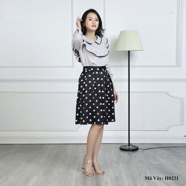 Chân váy xòe chấm bi Paltex H0231