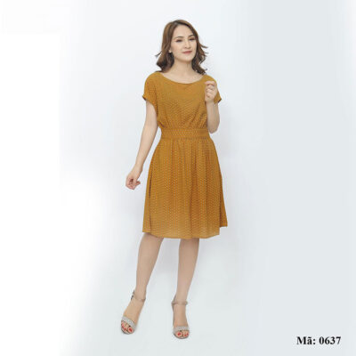 Đầm chấm bi đẹp dáng xòe Paltex 0637