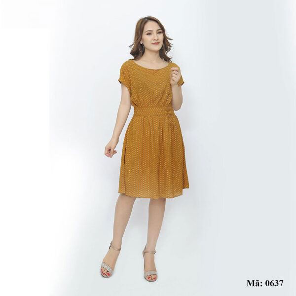 Đầm chấm bi đẹp dáng xòe Paltex 0637