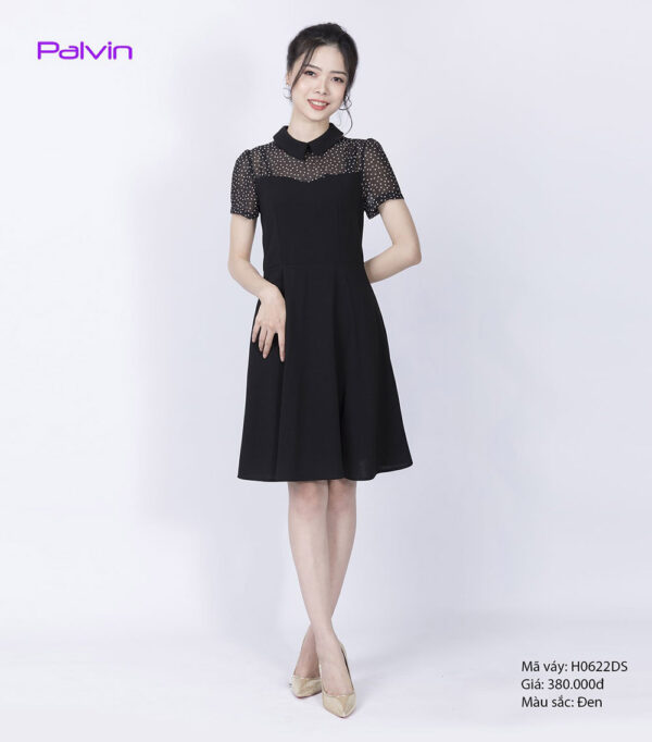 Đầm đen tay ngắn Paltex H0622DS - Ảnh 4