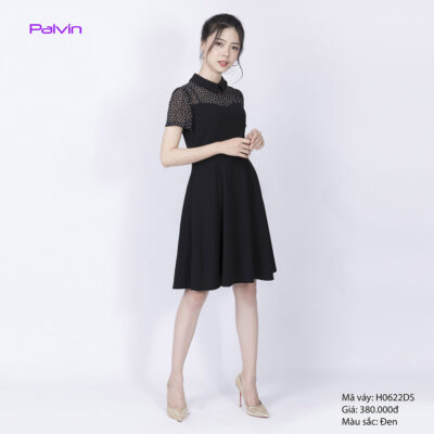 Đầm đen tay ngắn Paltex H0622DS