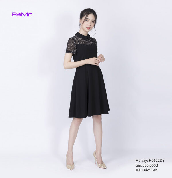 Đầm đen tay ngắn Paltex H0622DS