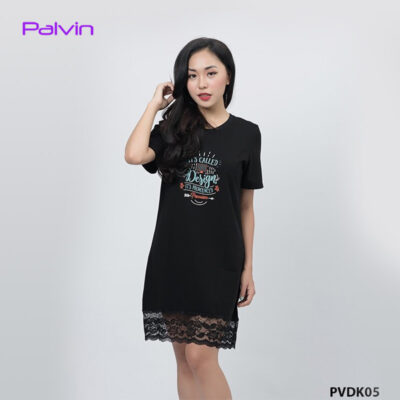 Đầm thun suông chân ren Paltex PVDK05