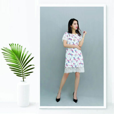 Đầm voan hoa công sở dáng suông Paltex 638