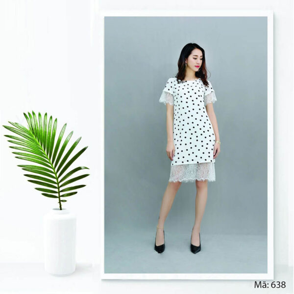 Đầm voan hoa công sở dáng suông Paltex 638 - Ảnh 3