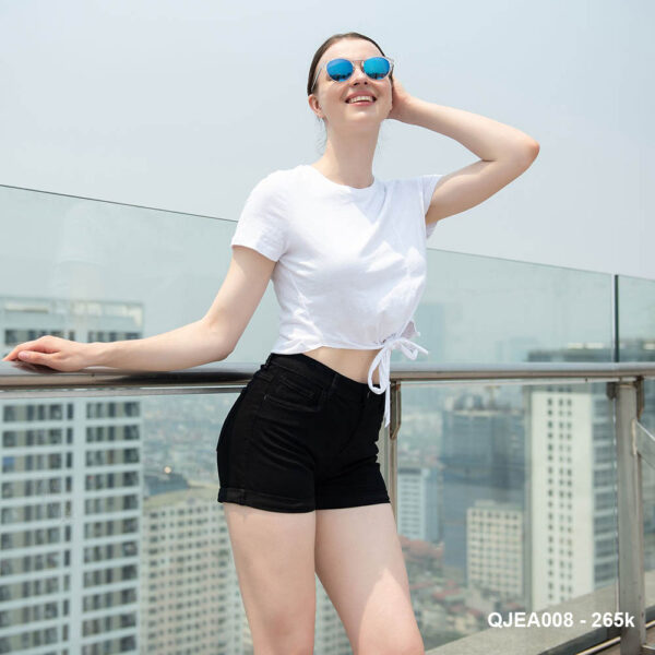 Quần sooc jean nữ xắn gấu Paltex QJEA008 - Ảnh 2