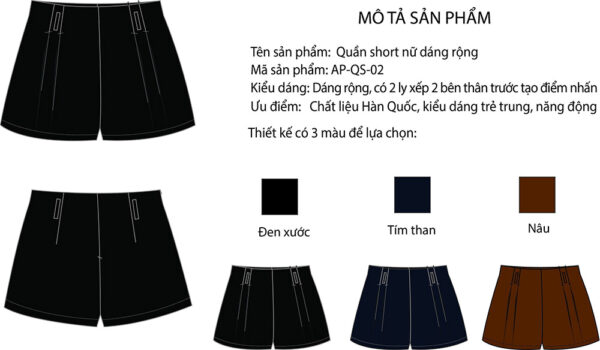 Quần sooc nữ dáng rộng Paltex APQS02 - Ảnh 7