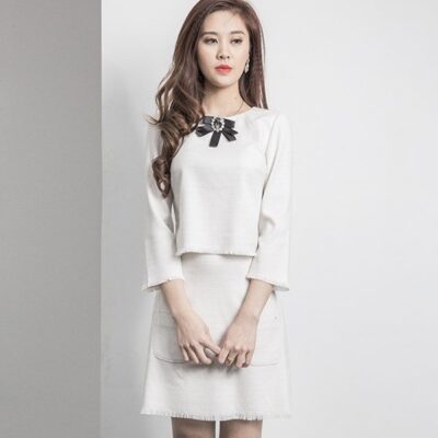 Váy thu đông, set váy dạ cao cấp Paltex PTVD04 – PTCD04
