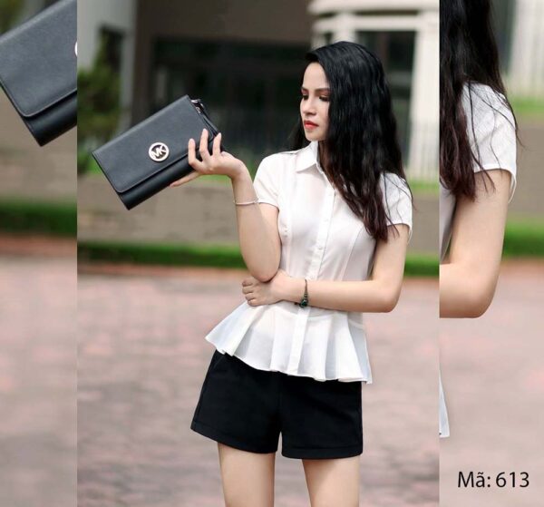 Sơ mi công sở cao cấp Paltex 120 (cổ đức, dáng peplum) - Ảnh 2