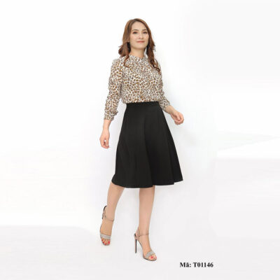 Áo sơ mi nữ cổ tàu nơ sau Paltex Việt Nam T01146