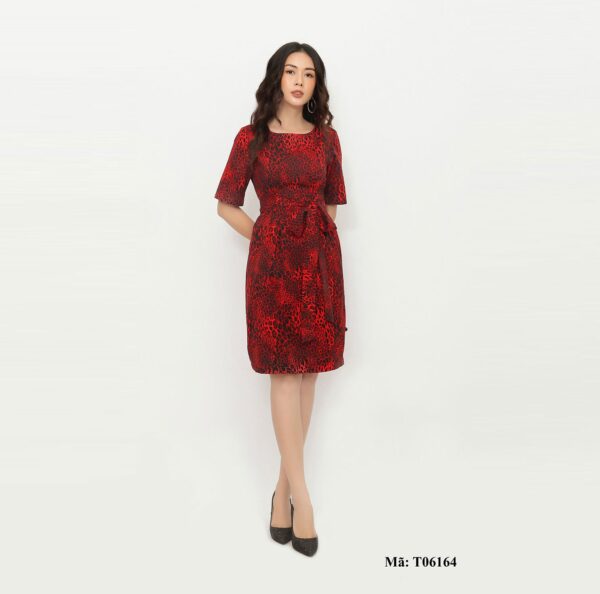 Váy da báo thắt nơ eo Paltex T06164 - Ảnh 2