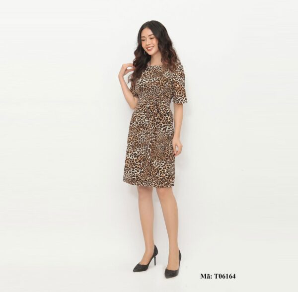Váy da báo thắt nơ eo Paltex T06164 - Ảnh 3