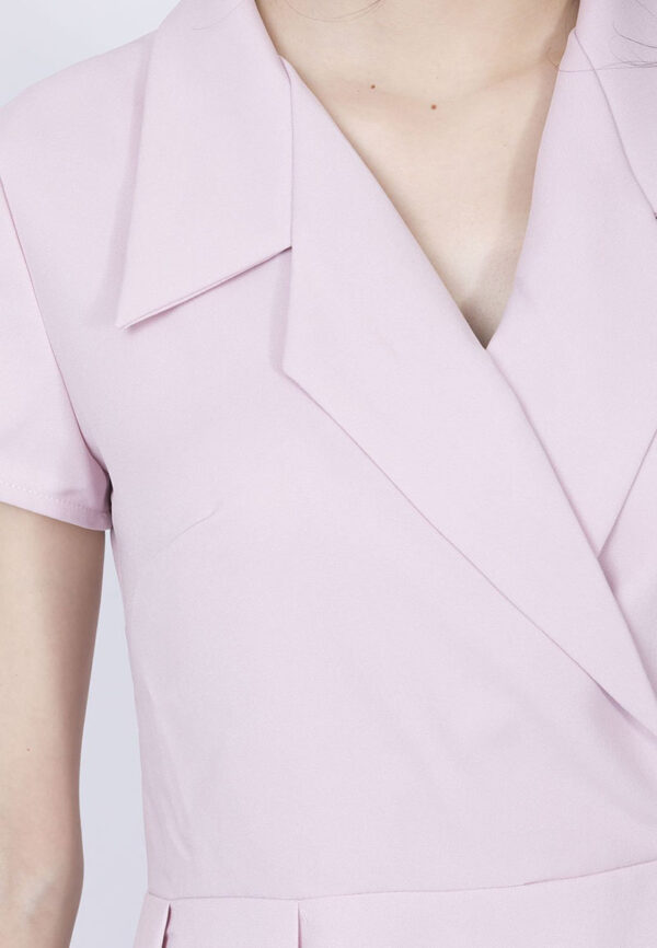 Váy đầm công sở cao cấp Paltex T06190 (cổ vest, chân váy xòe) - Ảnh 5