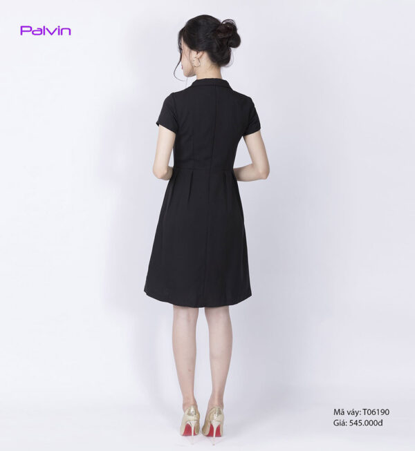 Váy đầm công sở cao cấp Paltex T06190 (cổ vest, chân váy xòe) - Ảnh 7