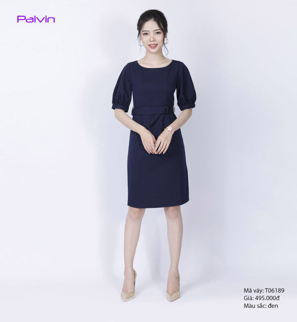 Váy đầm cao cấp Paltex T06189 (váy liền, cổ thuyền, tay lỡ) - Ảnh 3