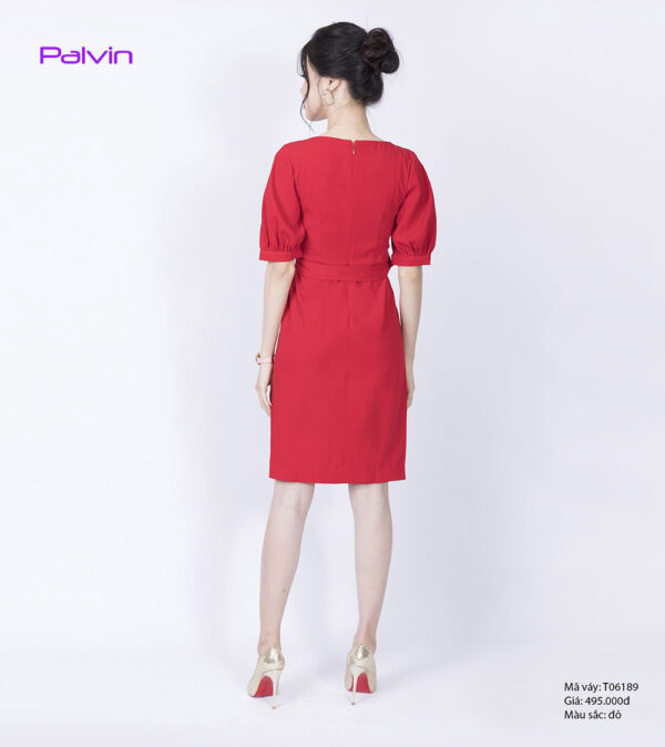 Váy đầm cao cấp Paltex T06189 (váy liền, cổ thuyền, tay lỡ) - Ảnh 6