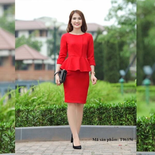 Váy đầm nữ cao cấp dáng peplum Paltex T06156