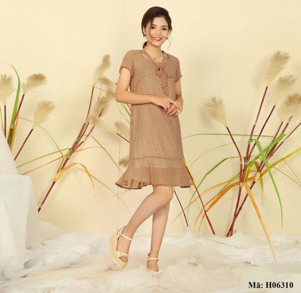 Váy( đầm) suông đuôi cá có nơ Paltex H06310 - Ảnh 2