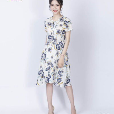 Váy hoa xinh Paltex T06186 (váy xòe tay ngắn)