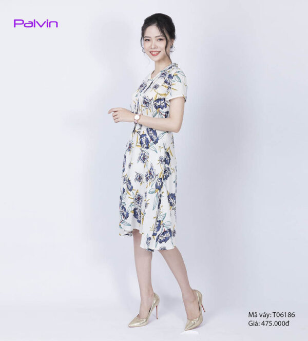Váy hoa xinh Paltex T06186 (váy xòe tay ngắn) - Ảnh 3
