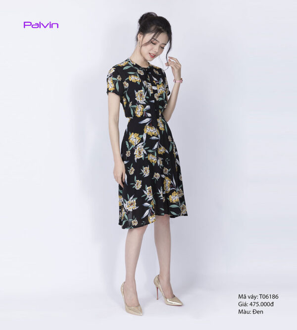 Váy hoa xinh Paltex T06186 (váy xòe tay ngắn) - Ảnh 6