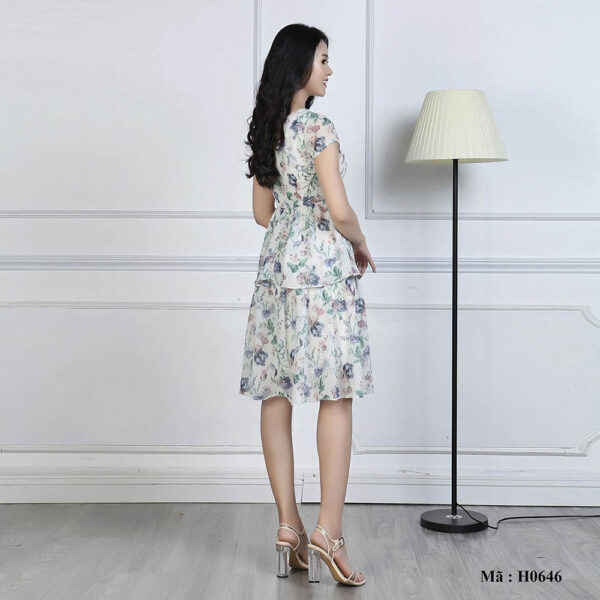 Váy hoa xòe - đầm xòe tiểu thư H0646 - Ảnh 2