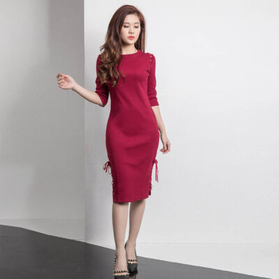 Váy len ôm dài tay lửng Paltex PKDO03