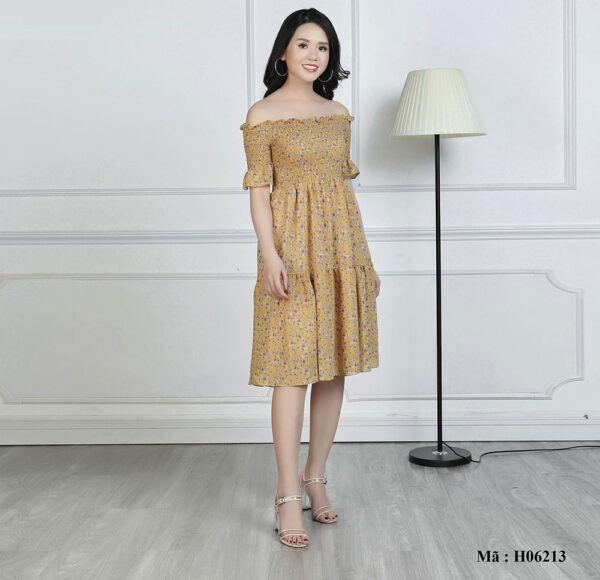 Váy maxi hoa cổ ngang Paltex H06213 - Ảnh 5