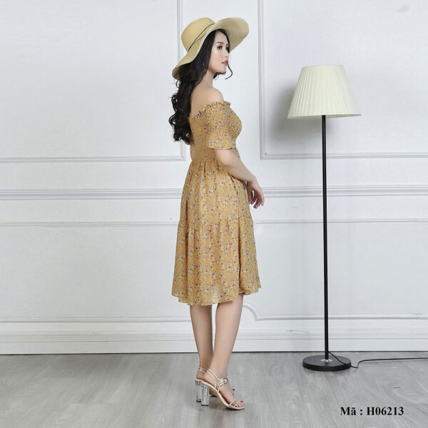 Váy maxi hoa cổ ngang Paltex H06213 - Ảnh 4