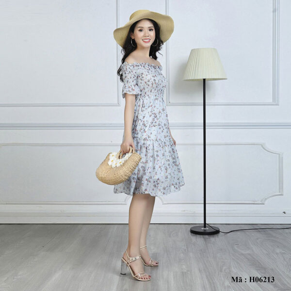 Váy maxi hoa cổ ngang Paltex H06213 - Ảnh 3