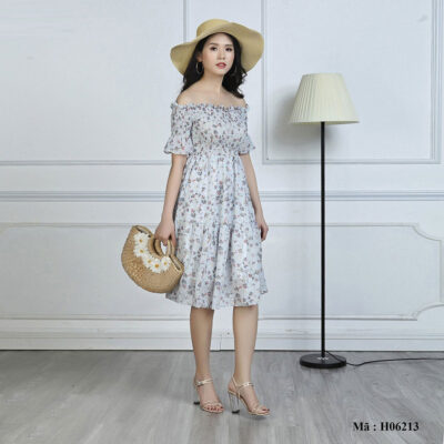 Váy maxi hoa cổ ngang Paltex H06213