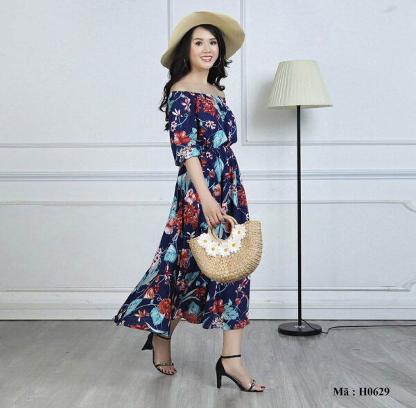 Váy maxi họa tiết Paltex Việt Nam H0629 - Ảnh 5
