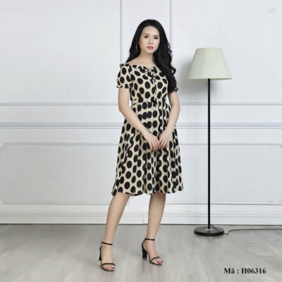 Váy maxi xòe cao cấp Paltex Việt Nam H06316