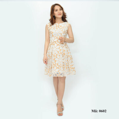 Váy xếp ly cổ thuyền Paltex 0602