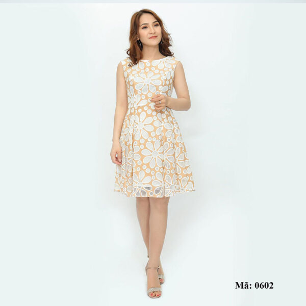 Váy xếp ly cổ thuyền Paltex 0602
