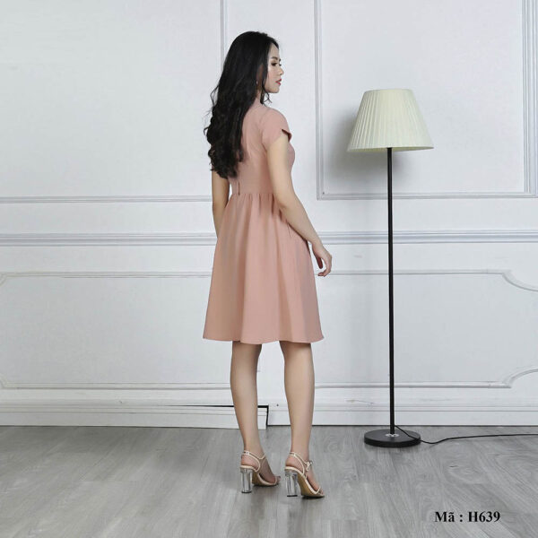 Váy xòe công sở Paltex H0639 (dáng xòe, tay ngắn) - Ảnh 5