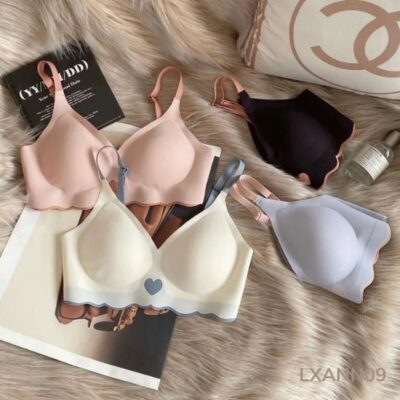 Áo Lót Chất Su In Hình Dễ Thương  không gọng mút mỏng Laxury  dây quai chắc chắn LXANN09