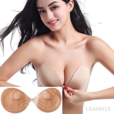 Miếng dán ngực 3cm và 6cm cài trước siêu nâng ngực siêu dính, Áo bra dán Ngực Silicon bàn tay hở lưng LXANN15