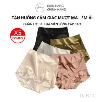 Quần lót nữ cao cấp su lụa cạp cao ren hông DLN11