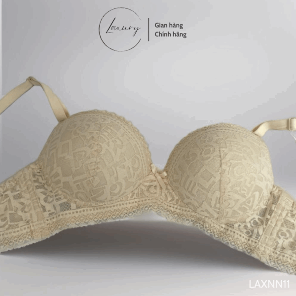 Áo Lót Không Gọng Mút Dày 5cm Laxury Họa Tiết Đẩy Ngực, Nâng Ngực LXANN11 - Ảnh 6