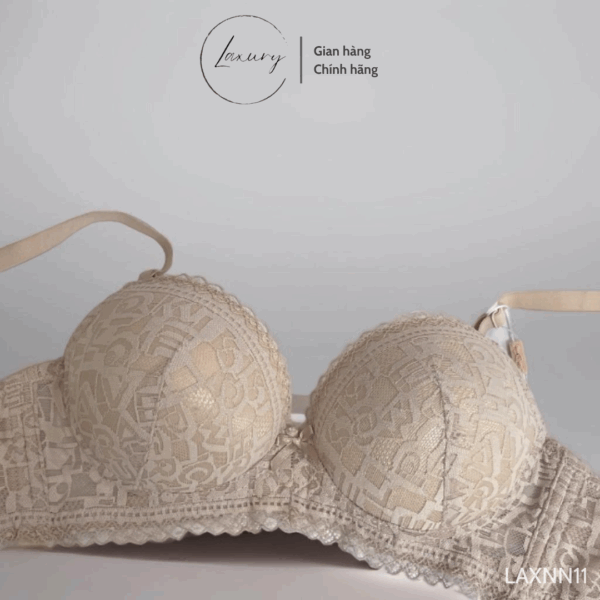 Áo Lót Không Gọng Mút Dày 5cm Laxury Họa Tiết Đẩy Ngực, Nâng Ngực LXANN11 - Ảnh 3