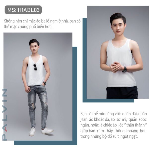 Áo ba lỗ chất liệu cotton thương hiệu Palvin - Ảnh 3